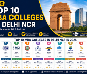 Explore the Top 10 MBA colleges in Delhi NCR for 2026 with updated fees, placements, ROI, and rankings. Compare FMS, IIFT, MDI, IIM Rohtak & more to choose the best B school for your career.