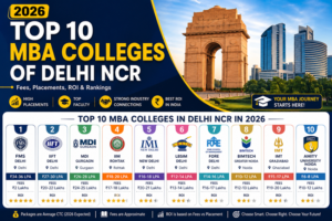 Explore the Top 10 MBA colleges in Delhi NCR for 2026 with updated fees, placements, ROI, and rankings. Compare FMS, IIFT, MDI, IIM Rohtak & more to choose the best B school for your career.